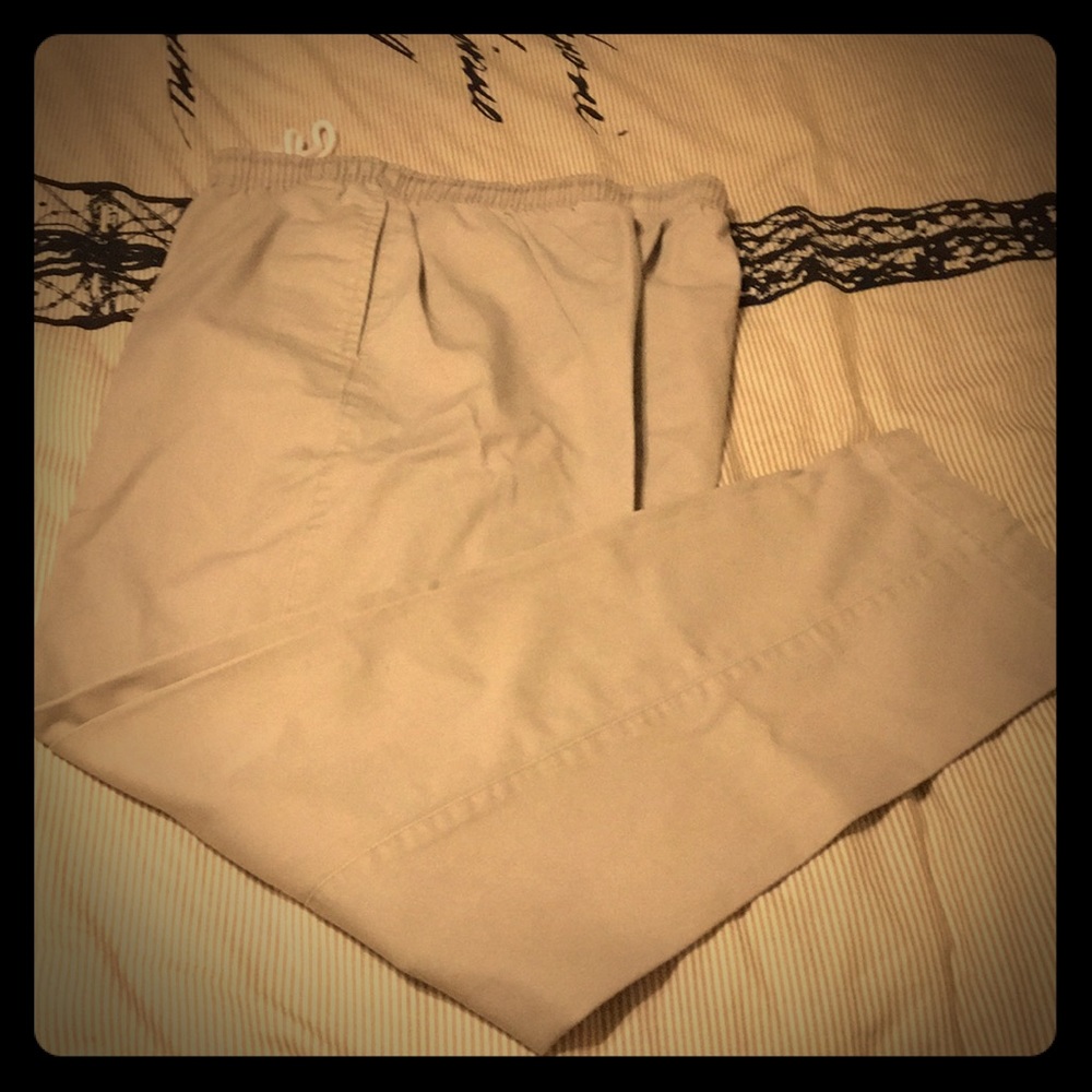Size 10r Lands End Kaki drawstring leisure pants